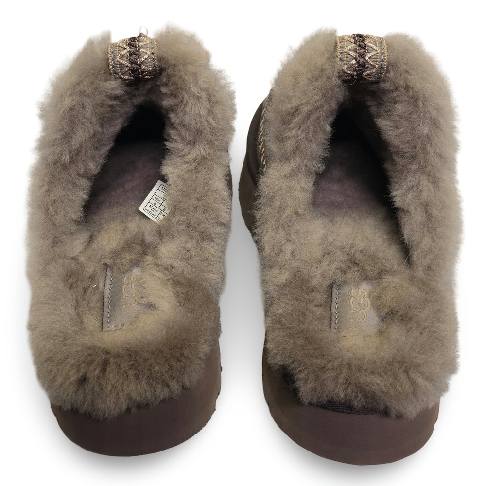UGG Tazz Suede Platform Slippers Women 8 Caribou Excellent Tasman Braid 1158260 - Picture 6 of 8